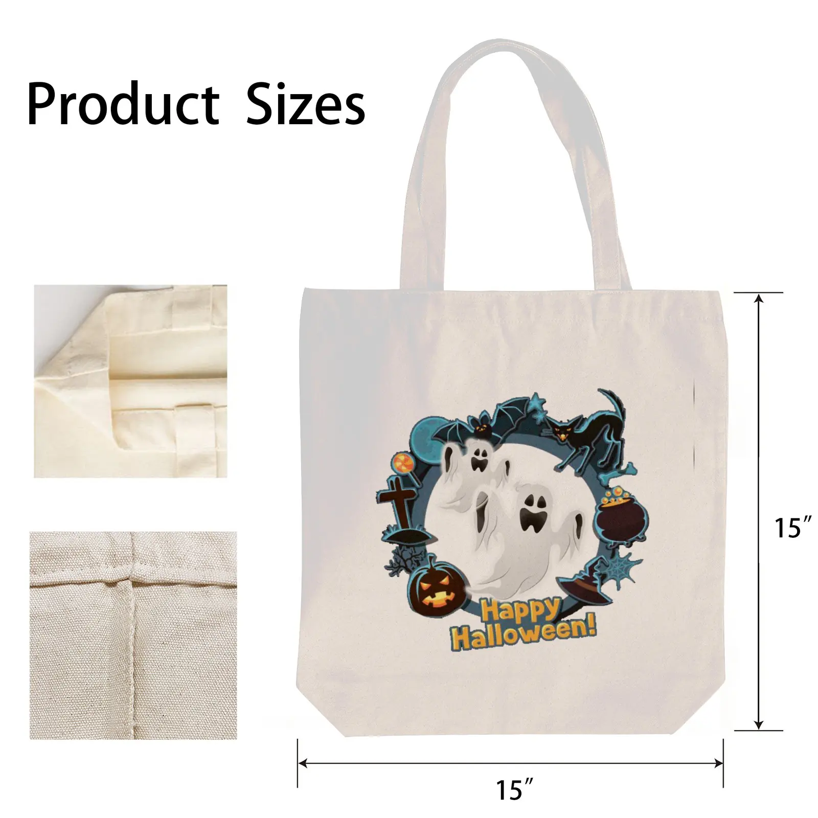 Halloween Tote Bag – Reusable Washable Cotton Ghost Bag Tote Bags boo halloween tote 2 Halloween Tote Bag – Reusable Washable Cotton Ghost Bag Tote Bags boo halloween tote 2