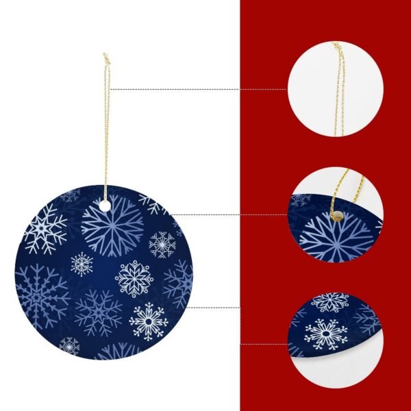 Blue Snow – Ceramic Christmas Ornament Circle 3×3 Ornaments Ceramic Holiday Keepsake 2
