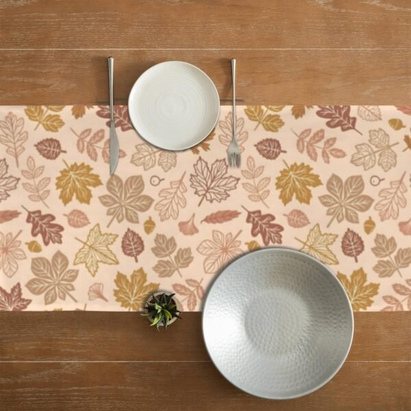 Peach Leaves | Thanksgiving Table Runner 72×13 – 100% Polyester, Rustic Fall Harvest Dining Decor, Machine Washable Holiday Table Decoration Table Runners 72x13 table runner 6