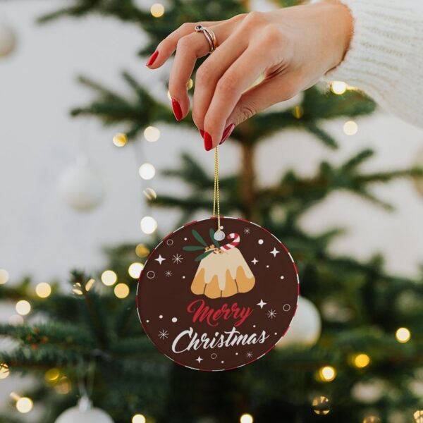 Fruit Cake – Ceramic Christmas Ornament Circle 3×3 Ornaments Ceramic Holiday Keepsake 3