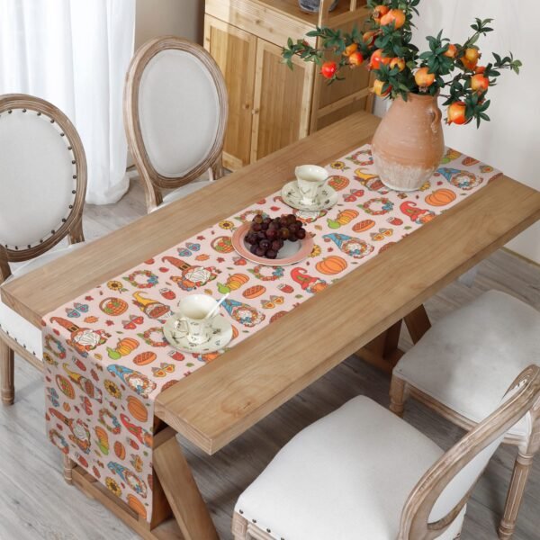 Gnomes | Thanksgiving Table Runner 72×13 – 100% Polyester, Rustic Fall Harvest Dining Decor, Machine Washable Holiday Table Decoration Gifts/Party/Celebration 72x13 table runner 5