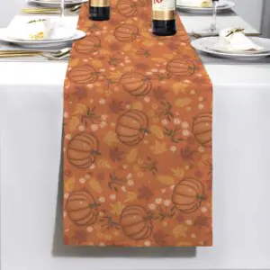 Pumpkin Puree | Thanksgiving Table Runner 72×13 – 100% Polyester, Rustic Fall Harvest Dining Decor, Machine Washable Holiday Table Decoration Gifts/Party/Celebration 72x13 table runner