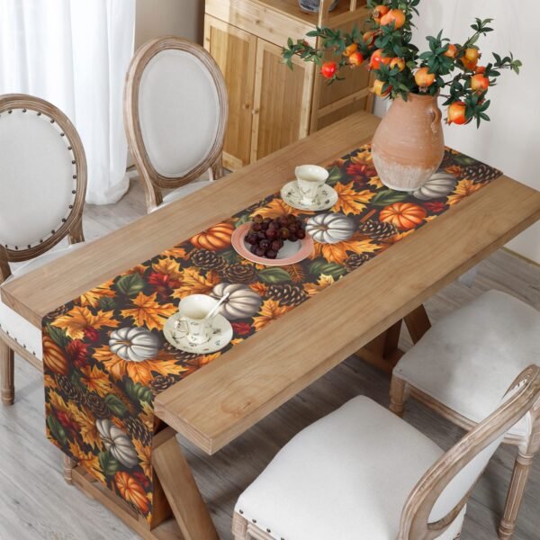 Pinecones | Thanksgiving Table Runner 72×13 – 100% Polyester, Rustic Fall Harvest Dining Decor, Machine Washable Holiday Table Decoration Gifts/Party/Celebration 72x13 table runner 9