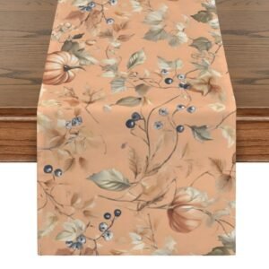 Blueberry | Thanksgiving Table Runner 48×13 – 100% Polyester, Rustic Fall Harvest Dining Decor, Machine Washable Holiday Table Decoration Gifts/Party/Celebration 48x13 table runner