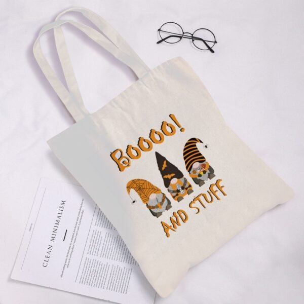 Halloween Tote Bag – Reusable Washable Cotton And Stuff Bag Tote Bags boo halloween tote 3