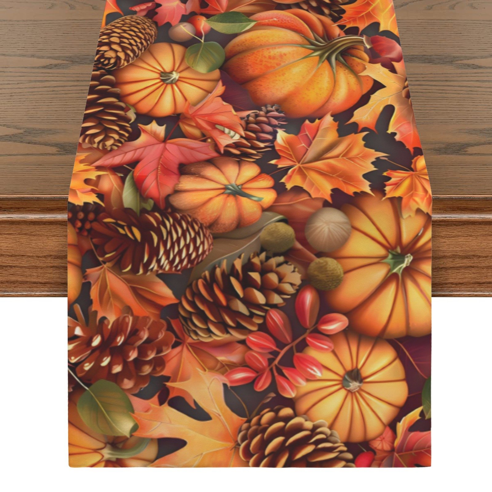 Pumpkin Puree | Thanksgiving Table Runner 48×13 – 100% Polyester, Rustic Fall Harvest Dining Decor, Machine Washable Holiday Table Decoration Gifts/Party/Celebration 48x13 table runner