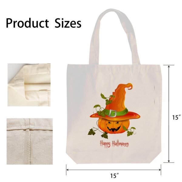 Halloween Tote Bag – Reusable Washable Cotton PumpWitch Bag Tote Bags boo halloween tote 2