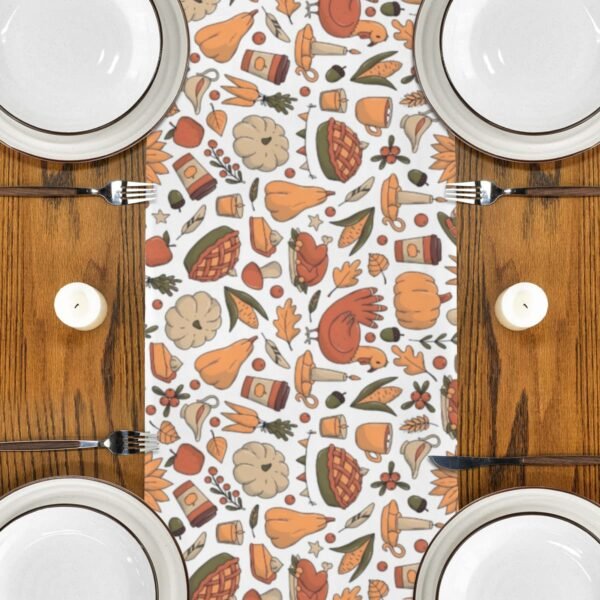 Turkey Pie | Thanksgiving Table Runner 48×13 – 100% Polyester, Rustic Fall Harvest Dining Decor, Machine Washable Holiday Table Decoration Gifts/Party/Celebration 48x13 table runner 3