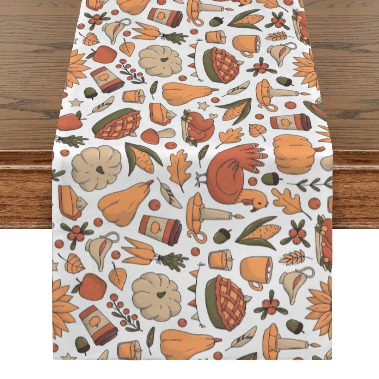 Peach Pumpkins | Thanksgiving Table Runner 72×13 – 100% Polyester, Rustic Fall Harvest Dining Decor, Machine Washable Holiday Table Decoration Table Runners 72x13 table runner 3