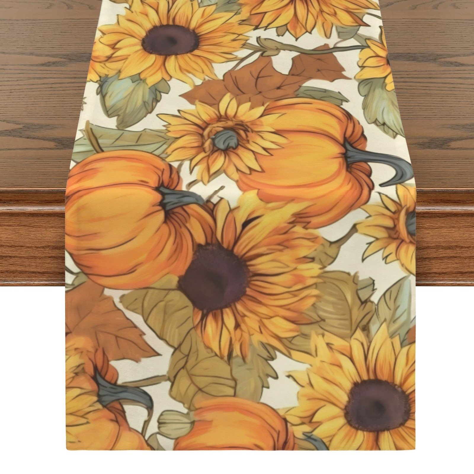 Pumpkin Puree | Thanksgiving Table Runner 48×13 – 100% Polyester, Rustic Fall Harvest Dining Decor, Machine Washable Holiday Table Decoration Gifts/Party/Celebration 48x13 table runner
