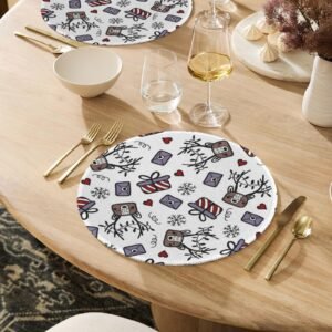 Christmas Placemats | Postage | Holiday Dinner Table Decor | 4 Pack Christmas Placemats christmas dining decor