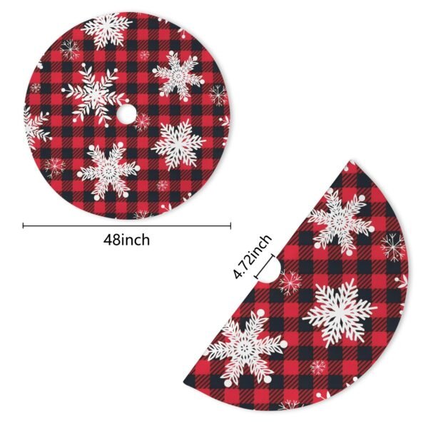 Holiday Christmas Tree Skirt | Red Plaid | Traditional Rustic Round 48×48 Inch Home Decor Christmas Tree Skirts christmas tree decor 6