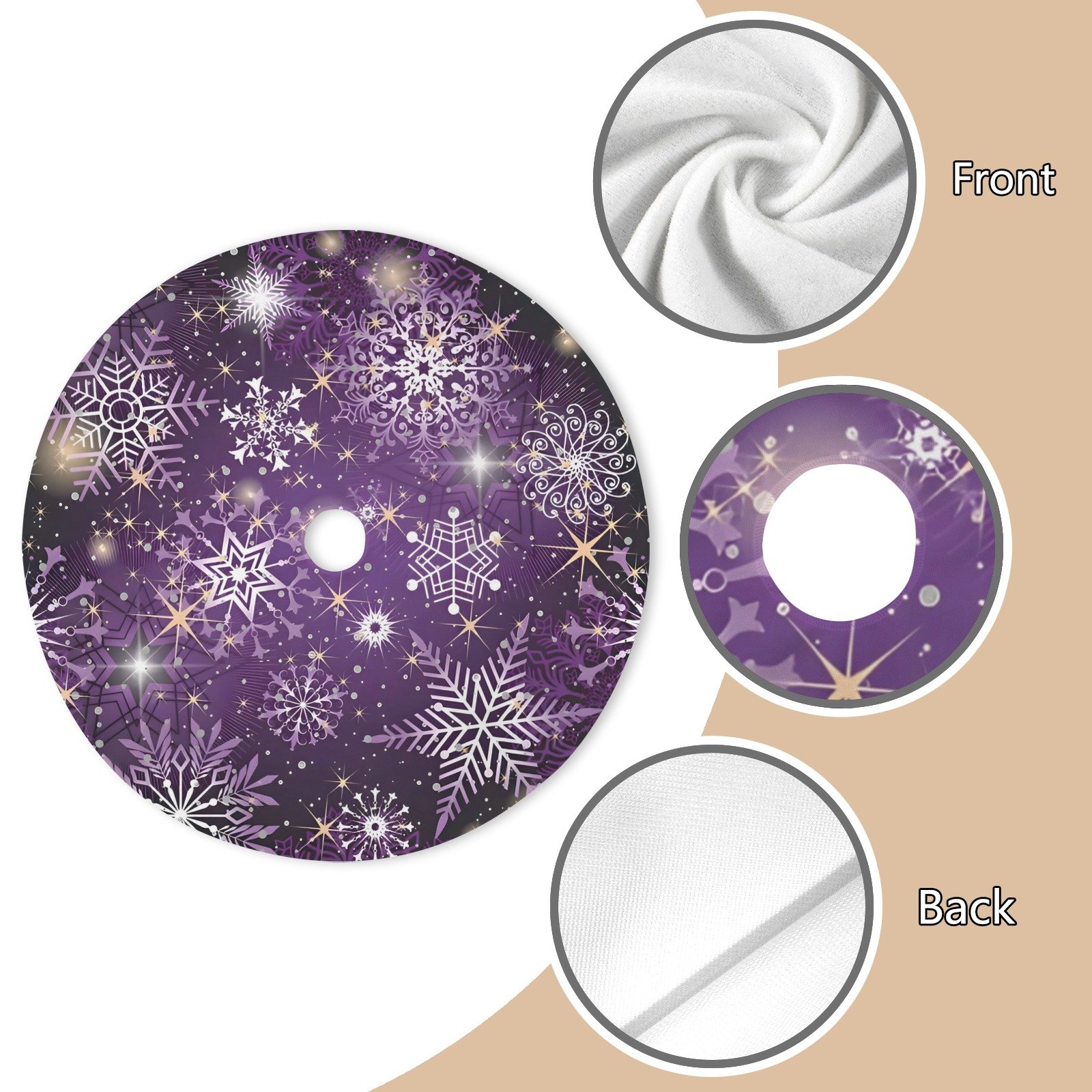 Holiday Christmas Tree Skirt | Purple Flakes | Traditional Rustic Round 48×48 Inch Home Decor Christmas Tree Skirts christmas tree decor Holiday Christmas Tree Skirt | Purple Flakes | Traditional Rustic Round 48×48 Inch Home Decor Christmas Tree Skirts christmas tree decor