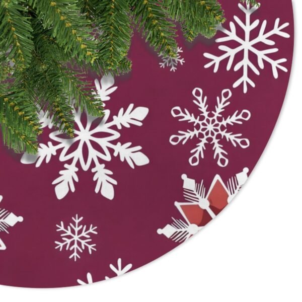 Holiday Christmas Tree Skirt | Wine Flakes | Traditional Rustic Round 48×48 Inch Home Decor Christmas Tree Skirts christmas tree decor 3