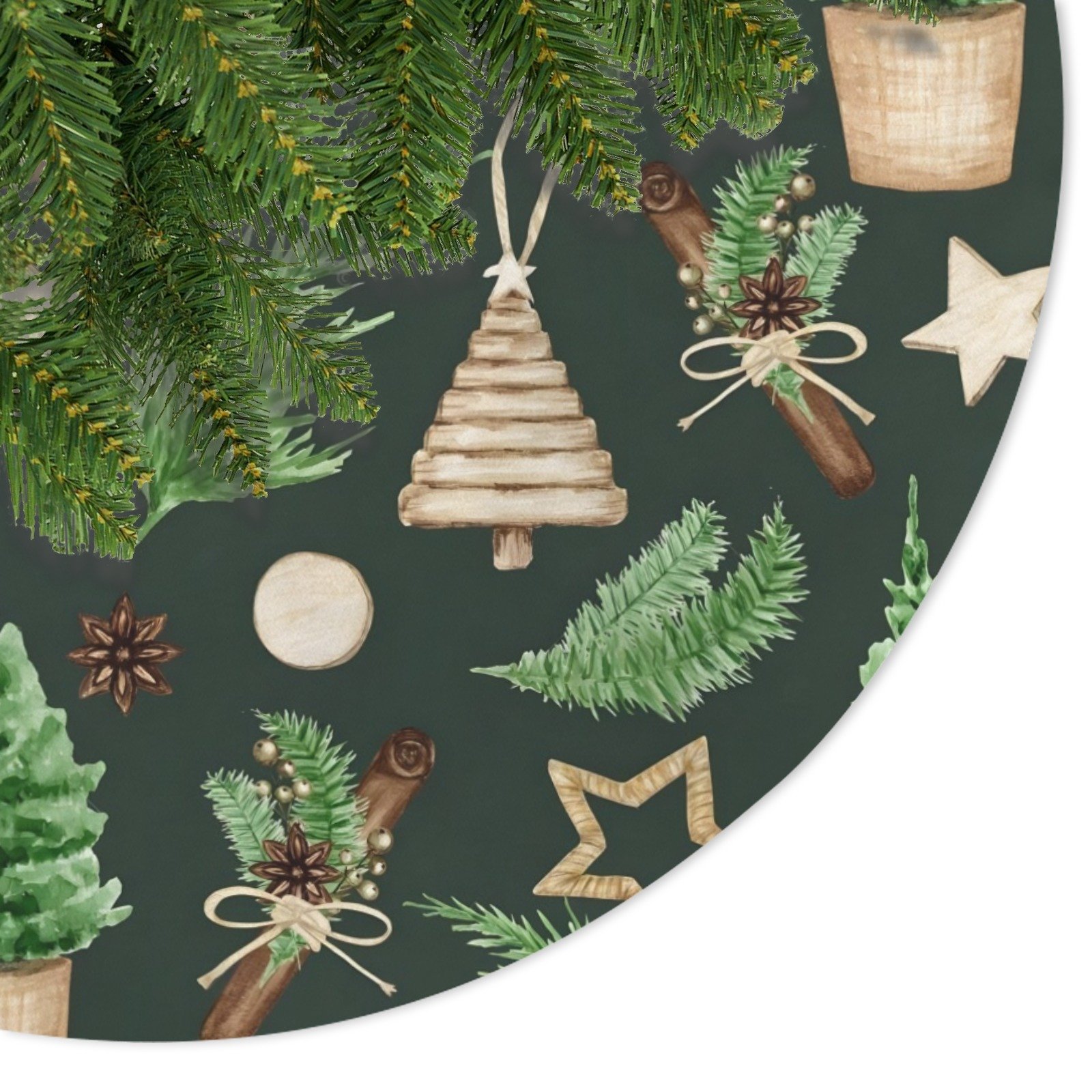 Holiday Christmas Tree Skirt | Cinnamon | Traditional Rustic Round 48×48 Inch Home Decor Christmas Tree Skirts christmas tree decor 3 Holiday Christmas Tree Skirt | Cinnamon | Traditional Rustic Round 48×48 Inch Home Decor Christmas Tree Skirts christmas tree decor 3