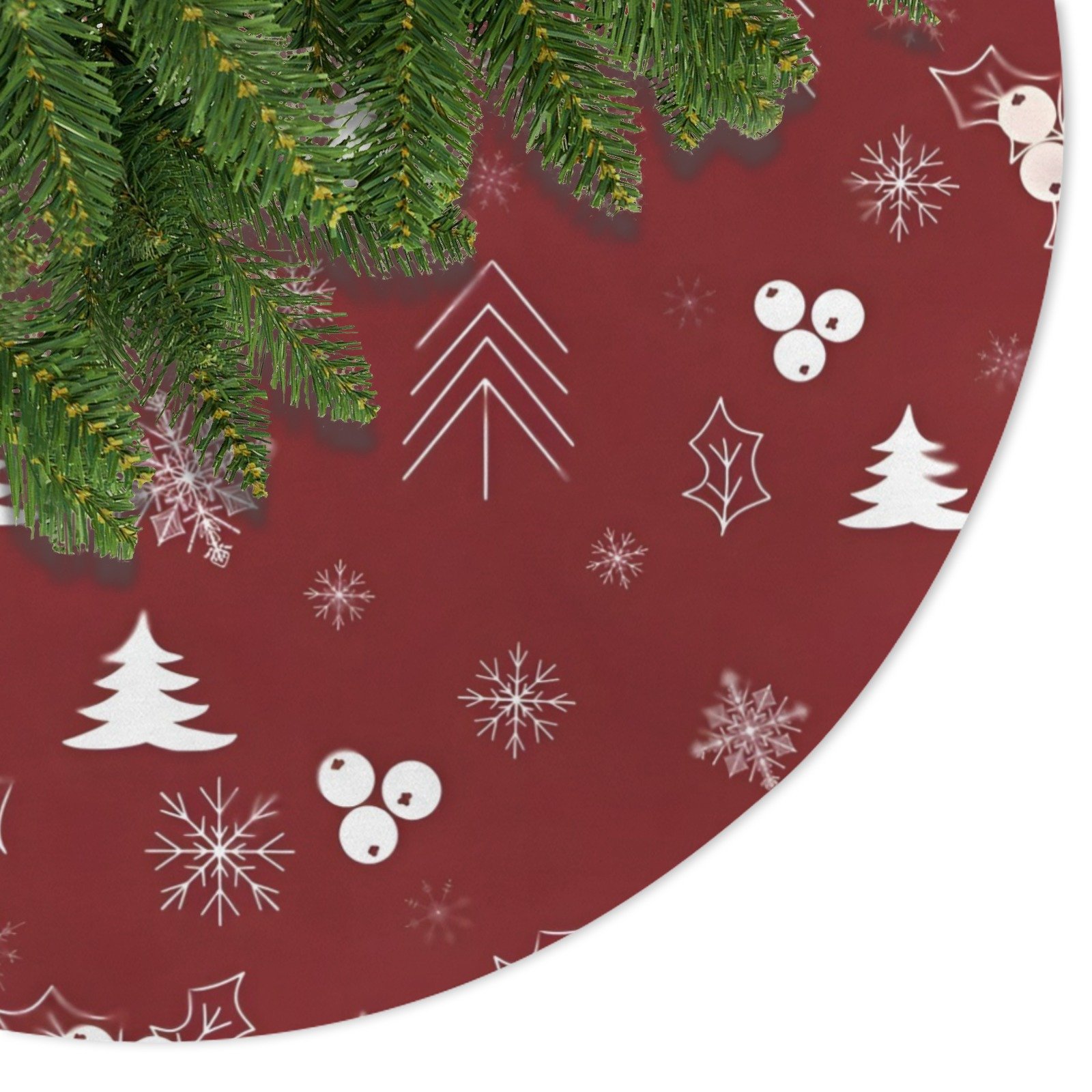 Holiday Christmas Tree Skirt | Red Forest | Traditional Rustic Round 48×48 Inch Home Decor Christmas Tree Skirts christmas tree decor 4 Holiday Christmas Tree Skirt | Red Forest | Traditional Rustic Round 48×48 Inch Home Decor Christmas Tree Skirts christmas tree decor 4