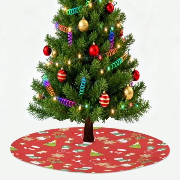 Holiday Christmas Tree Skirt | Gingerbread | Traditional Rustic Round 48×48 Inch Home Decor Christmas Tree Skirts christmas tree decor 6