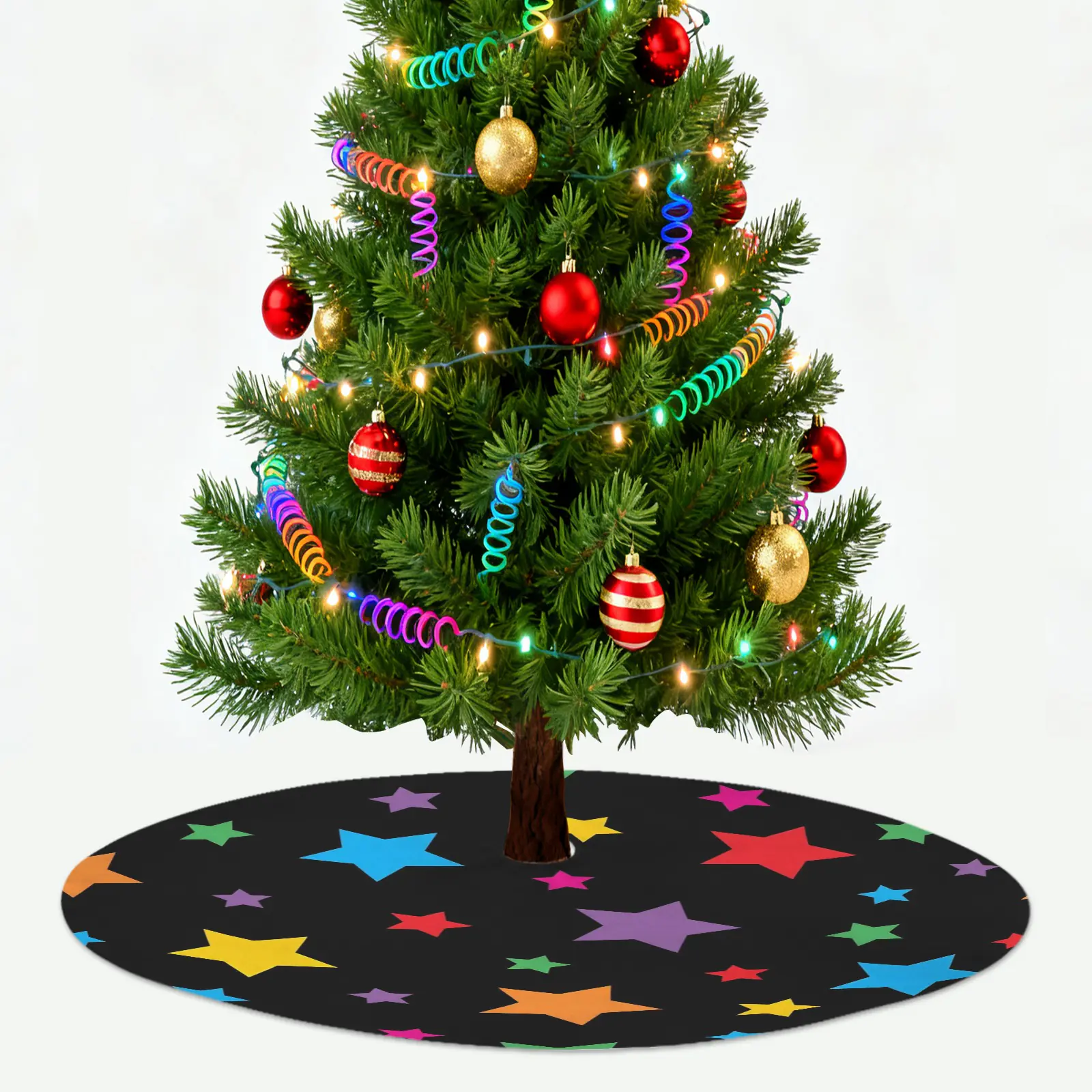 Holiday Christmas Tree Skirt | AllStars | Traditional Rustic Round 48×48 Inch Home Decor Christmas Tree Skirts christmas tree decor 2