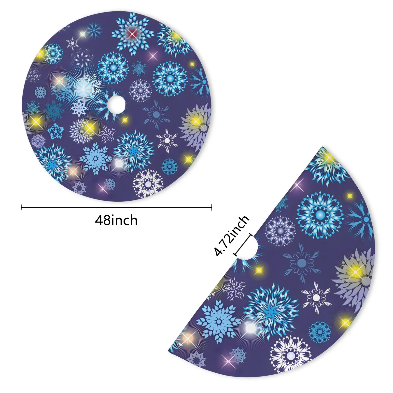 Holiday Christmas Tree Skirt | Galactic | Traditional Rustic Round 48×48 Inch Home Decor Christmas Tree Skirts christmas tree decor 4