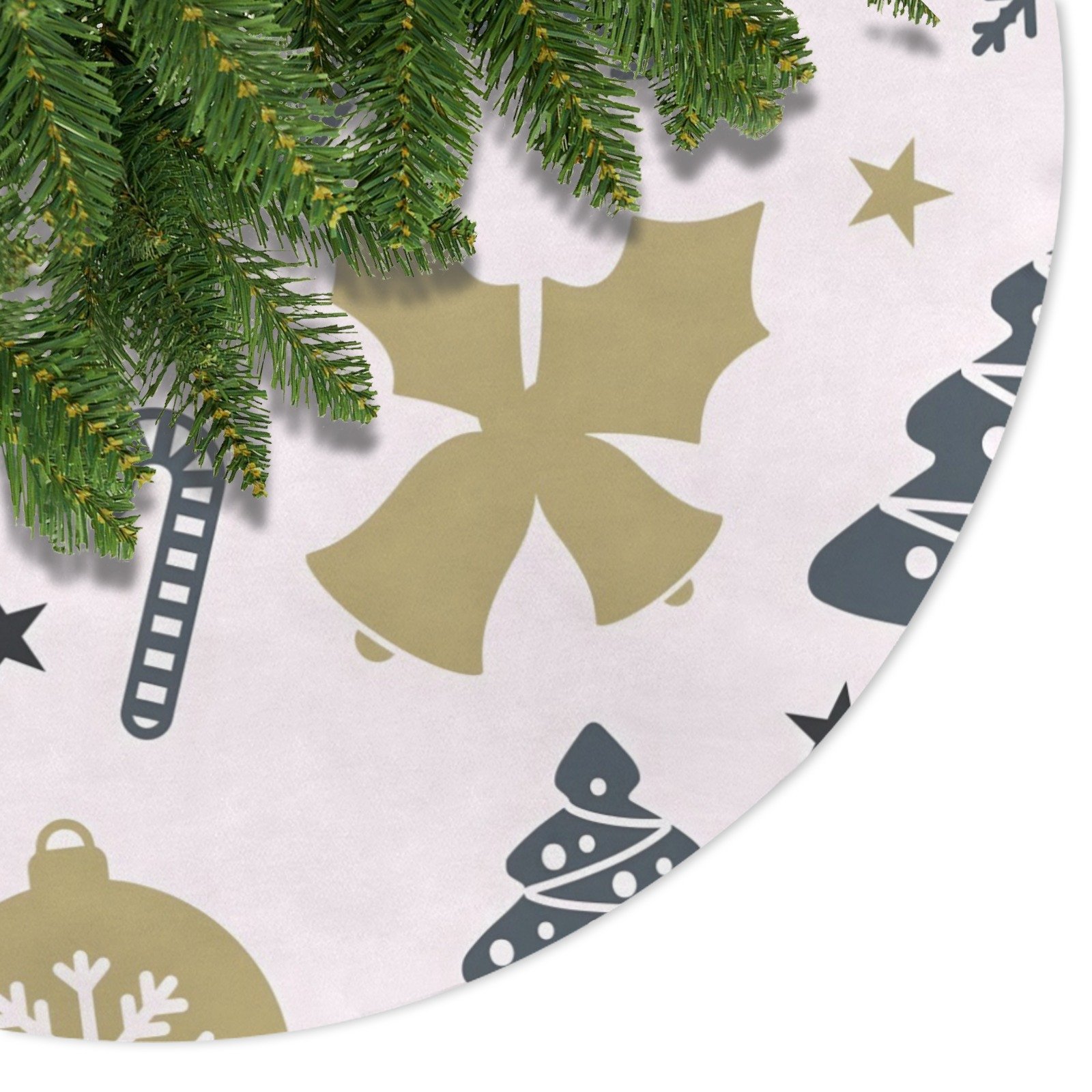 Holiday Christmas Tree Skirt | Gold Angel | Traditional Rustic Round 48×48 Inch Home Decor Christmas Tree Skirts christmas tree decor 4 Holiday Christmas Tree Skirt | Gold Angel | Traditional Rustic Round 48×48 Inch Home Decor Christmas Tree Skirts christmas tree decor 4