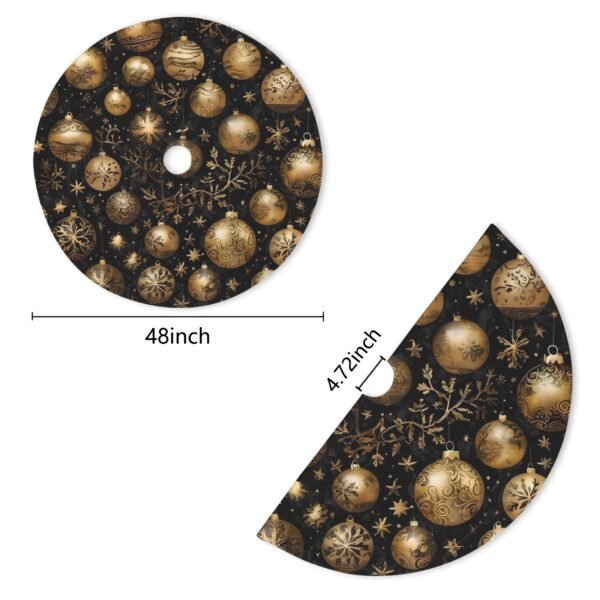 Holiday Christmas Tree Skirt | Gold Ornaments | Traditional Rustic Round 48×48 Inch Home Decor Christmas Tree Skirts christmas tree decor 5