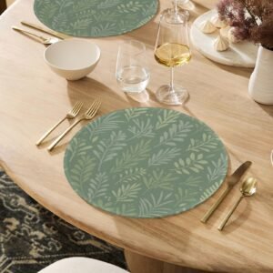 Christmas Placemats | Green Wheat | Holiday Dinner Table Decor | 4 Pack Christmas Placemats christmas dining decor