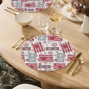 Christmas Placemats | Americana | Holiday Dinner Table Decor | 4 Pack Christmas Placemats christmas dining decor
