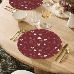 Christmas Placemats | Wine Forest | Holiday Dinner Table Decor | 4 Pack Christmas Placemats christmas dining decor