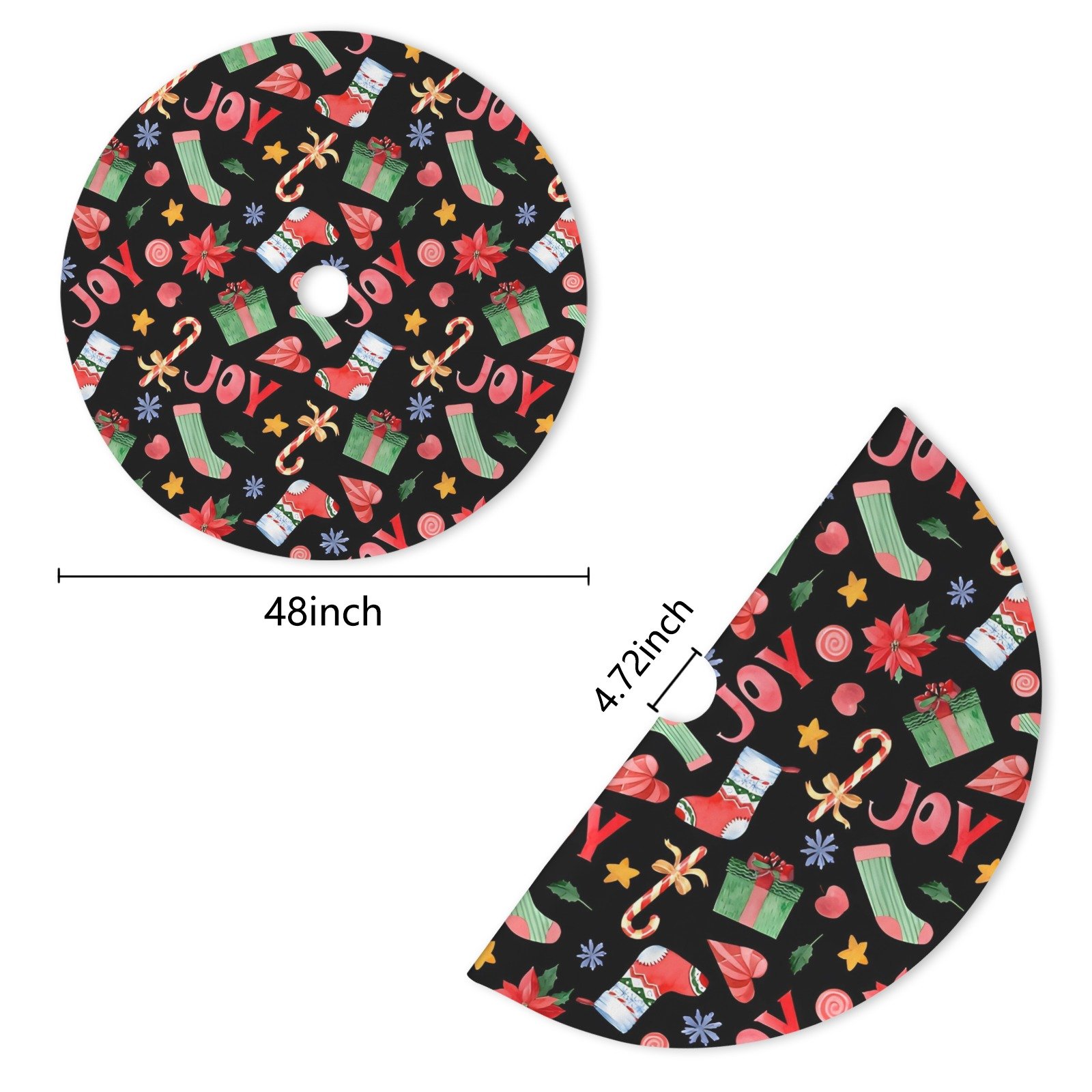 Holiday Christmas Tree Skirt | Joy | Traditional Rustic Round 48×48 Inch Home Decor Christmas Tree Skirts christmas tree decor 9 Holiday Christmas Tree Skirt | Joy | Traditional Rustic Round 48×48 Inch Home Decor Christmas Tree Skirts christmas tree decor 9