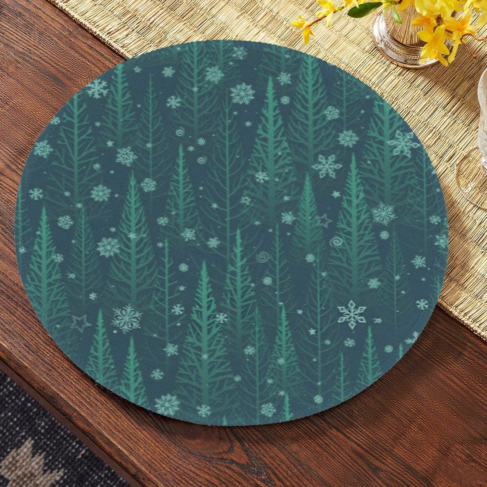 Christmas Placemats | Teal Forest | Holiday Dinner Table Decor | 4 Pack Christmas Placemats christmas dining decor 3 Christmas Placemats | Teal Forest | Holiday Dinner Table Decor | 4 Pack Christmas Placemats christmas dining decor 3