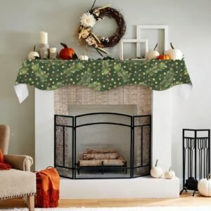 Christmas Holiday Fireplace Mantel Scarf | Gold Pines | Mantle Runner Christmas Fireplace Mantel Scarf Christmas Fireplace Decoration Christmas Holiday Fireplace Mantel Scarf | Gold Pines | Mantle Runner Christmas Fireplace Mantel Scarf Christmas Fireplace Decoration