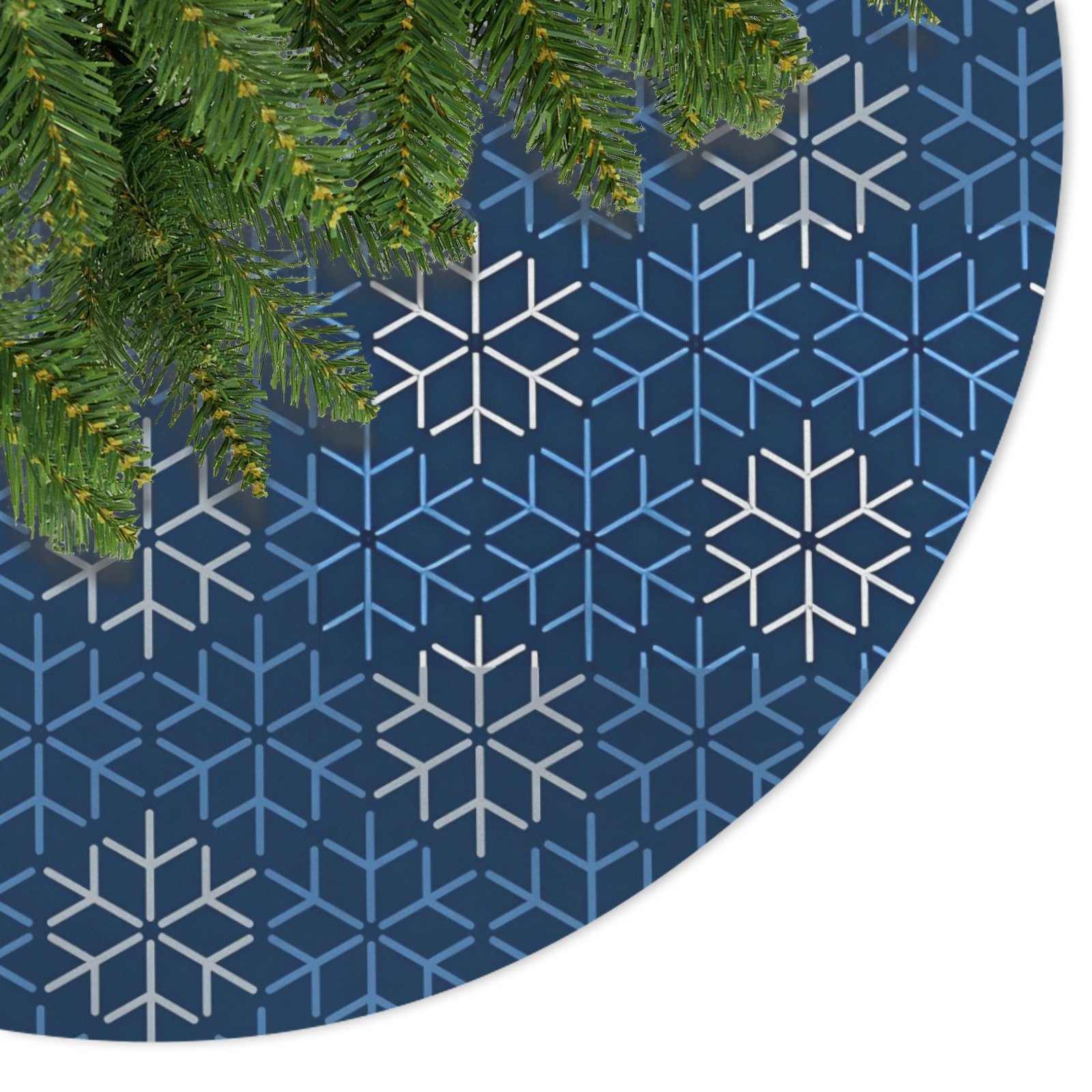 Holiday Christmas Tree Skirt | Blue Grid | Traditional Rustic Round 48×48 Inch Home Decor Christmas Tree Skirts christmas tree decor 3 Holiday Christmas Tree Skirt | Blue Grid | Traditional Rustic Round 48×48 Inch Home Decor Christmas Tree Skirts christmas tree decor 3