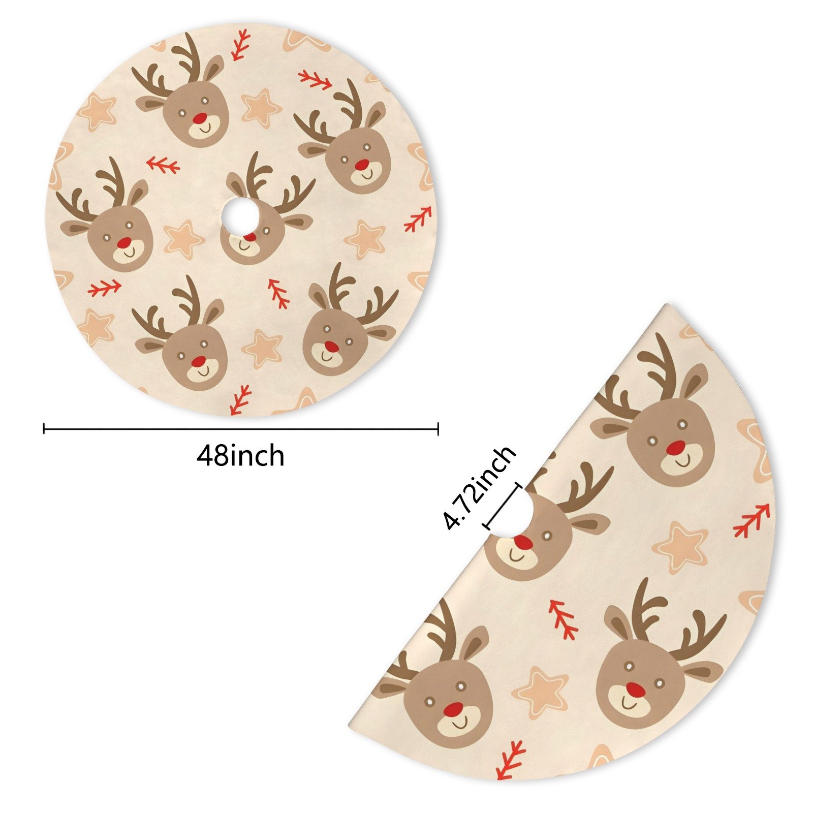 Holiday Christmas Tree Skirt | Rudolph | Traditional Rustic Round 48×48 Inch Home Decor Christmas Tree Skirts christmas tree decor 5 Holiday Christmas Tree Skirt | Rudolph | Traditional Rustic Round 48×48 Inch Home Decor Christmas Tree Skirts christmas tree decor 5