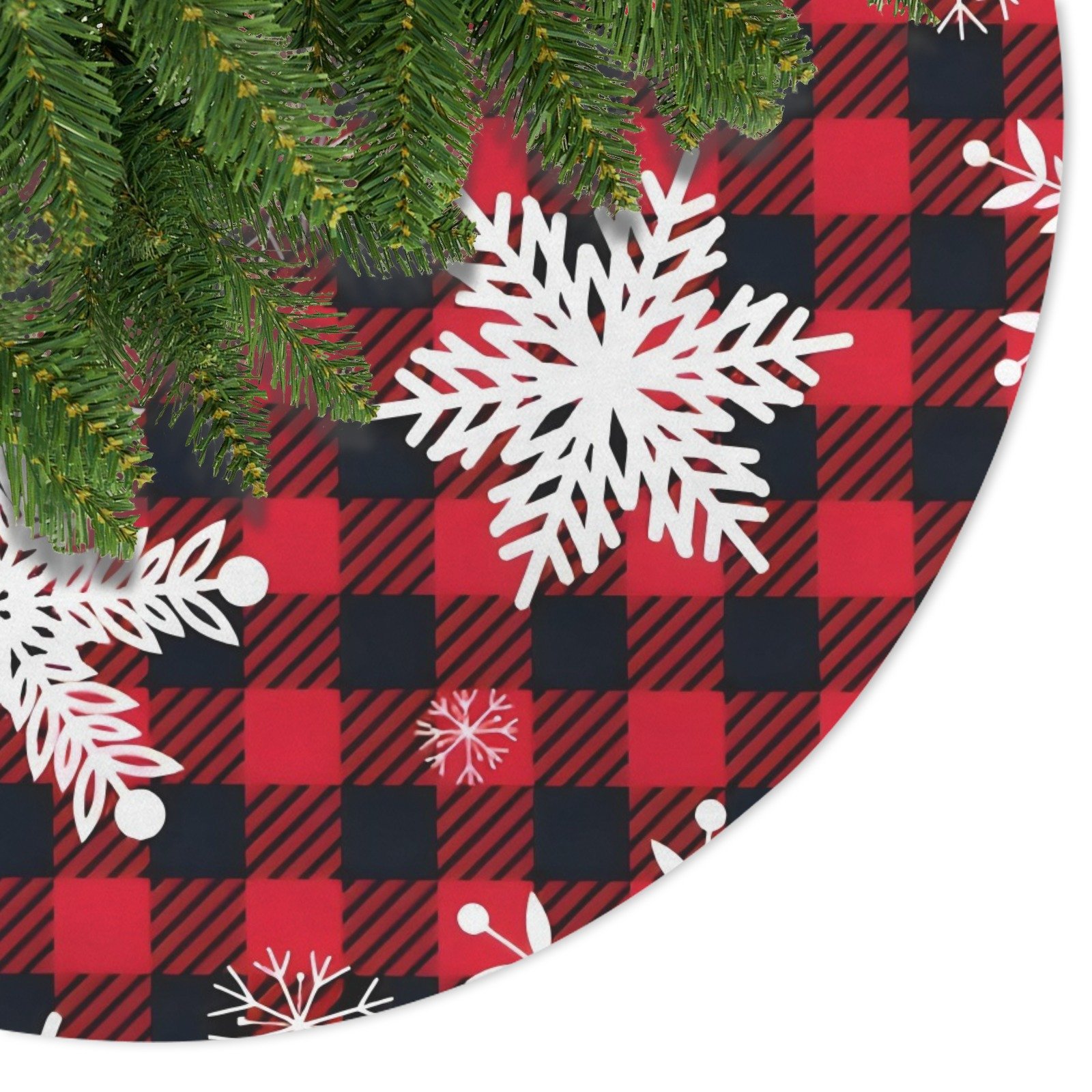 Holiday Christmas Tree Skirt | Red Plaid | Traditional Rustic Round 48×48 Inch Home Decor Christmas Tree Skirts christmas tree decor 4 Holiday Christmas Tree Skirt | Red Plaid | Traditional Rustic Round 48×48 Inch Home Decor Christmas Tree Skirts christmas tree decor 4