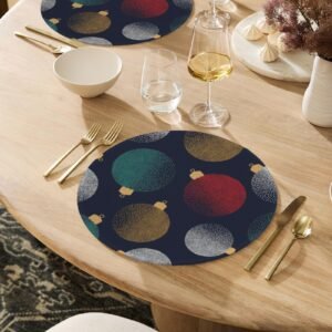 Christmas Placemats | LED | Holiday Dinner Table Decor | 4 Pack Christmas Placemats christmas dining decor