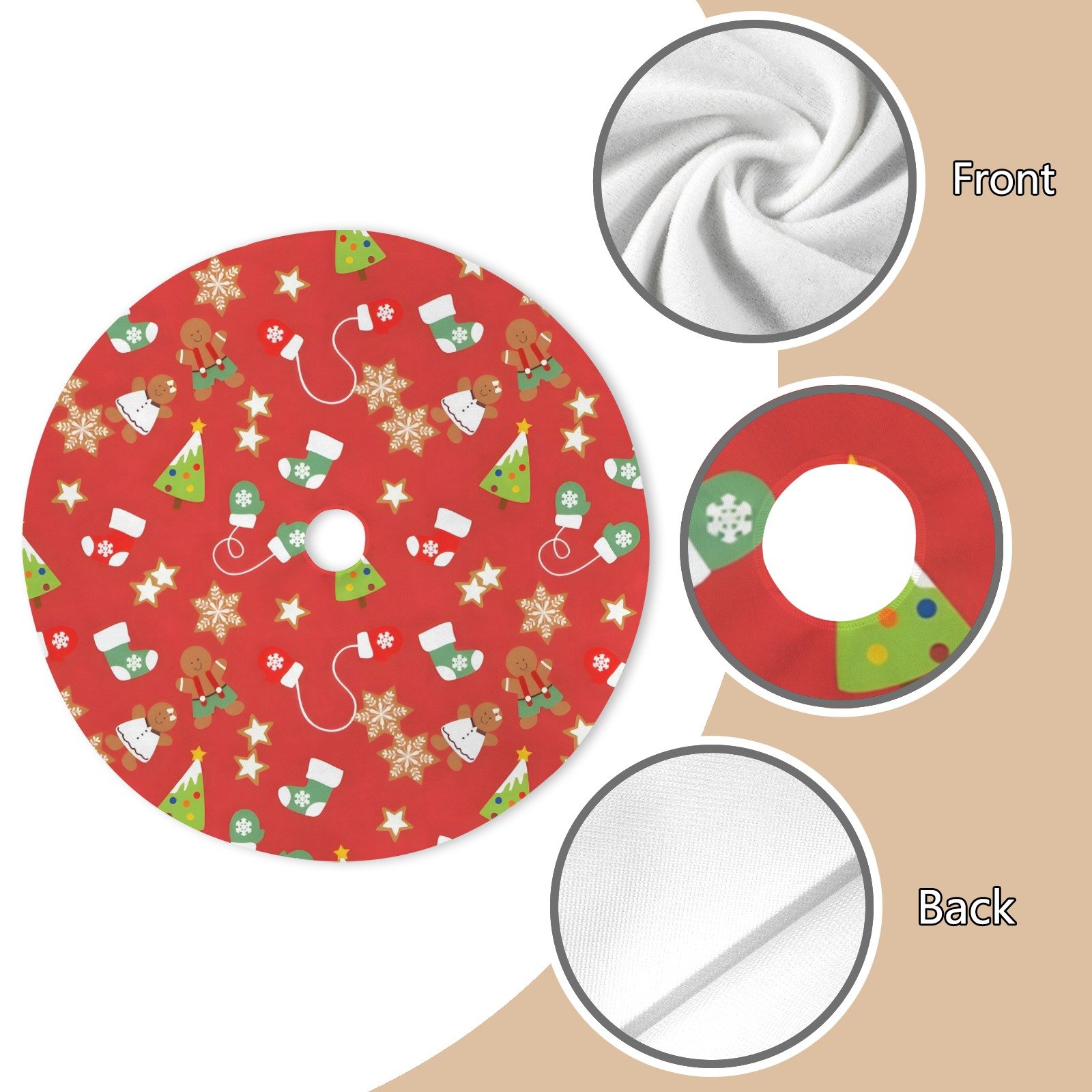 Holiday Christmas Tree Skirt | Gingerbread | Traditional Rustic Round 48×48 Inch Home Decor Christmas Tree Skirts christmas tree decor 5 Holiday Christmas Tree Skirt | Gingerbread | Traditional Rustic Round 48×48 Inch Home Decor Christmas Tree Skirts christmas tree decor 5