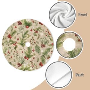 Holiday Christmas Tree Skirt | Cranberries | Traditional Rustic Round 48×48 Inch Home Decor Christmas Tree Skirts christmas tree decor Holiday Christmas Tree Skirt | Cranberries | Traditional Rustic Round 48×48 Inch Home Decor Christmas Tree Skirts christmas tree decor