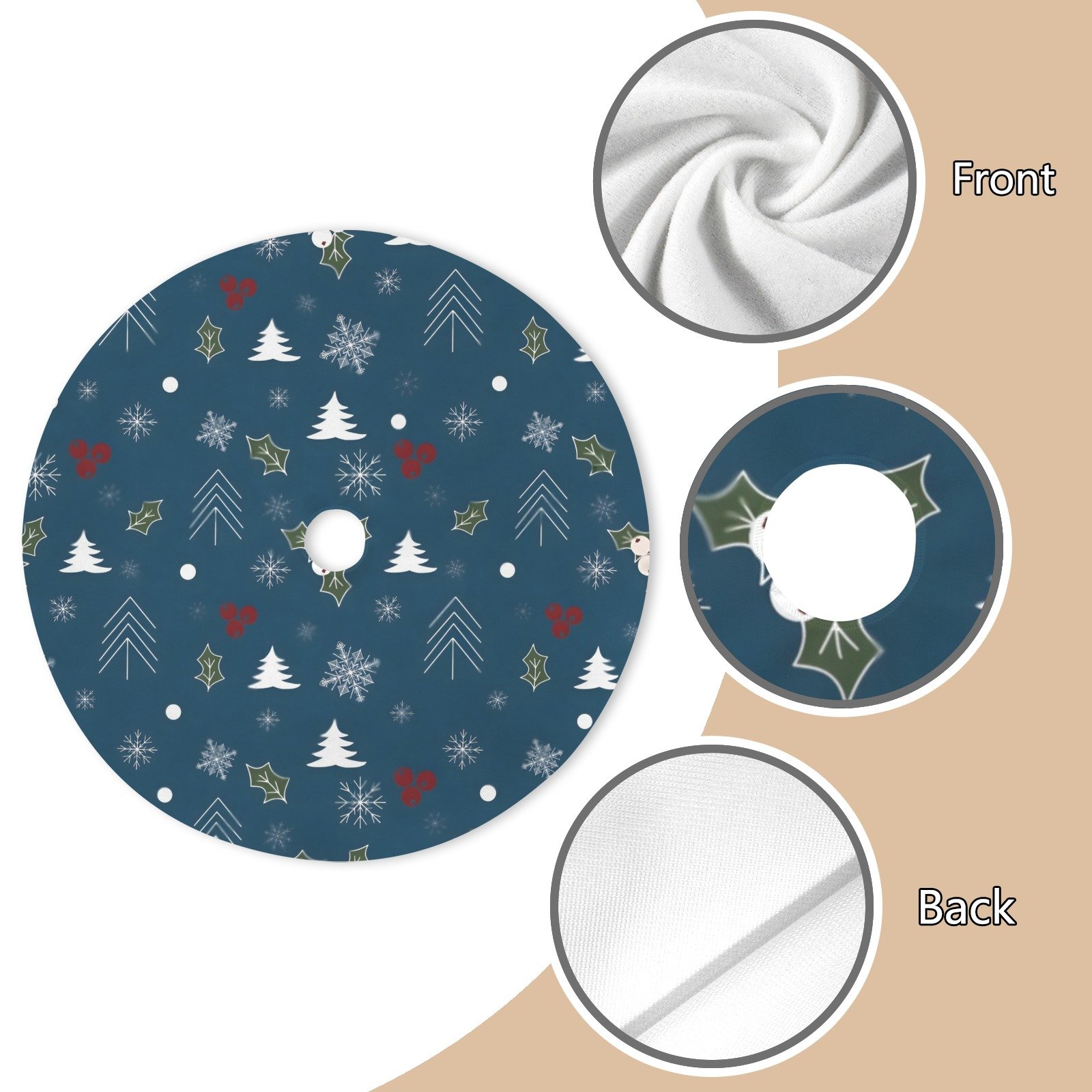 Holiday Christmas Tree Skirt | Blue Berries | Traditional Rustic Round 48×48 Inch Home Decor Christmas Tree Skirts christmas tree decor 2 Holiday Christmas Tree Skirt | Blue Berries | Traditional Rustic Round 48×48 Inch Home Decor Christmas Tree Skirts christmas tree decor 2