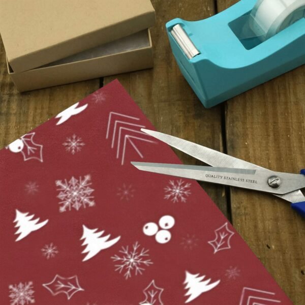 Christmas Wrapping Paper | Premium Holiday Gift Wrap | Burgundy Holly 58″ x 23″ (1–5 Rolls) Wrapping Paper Christmas Gift Wrap 3
