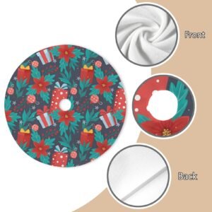 Holiday Christmas Tree Skirt | Poinsettia | Traditional Rustic Round 48×48 Inch Home Decor Christmas Tree Skirts christmas tree decor Holiday Christmas Tree Skirt | Poinsettia | Traditional Rustic Round 48×48 Inch Home Decor Christmas Tree Skirts christmas tree decor