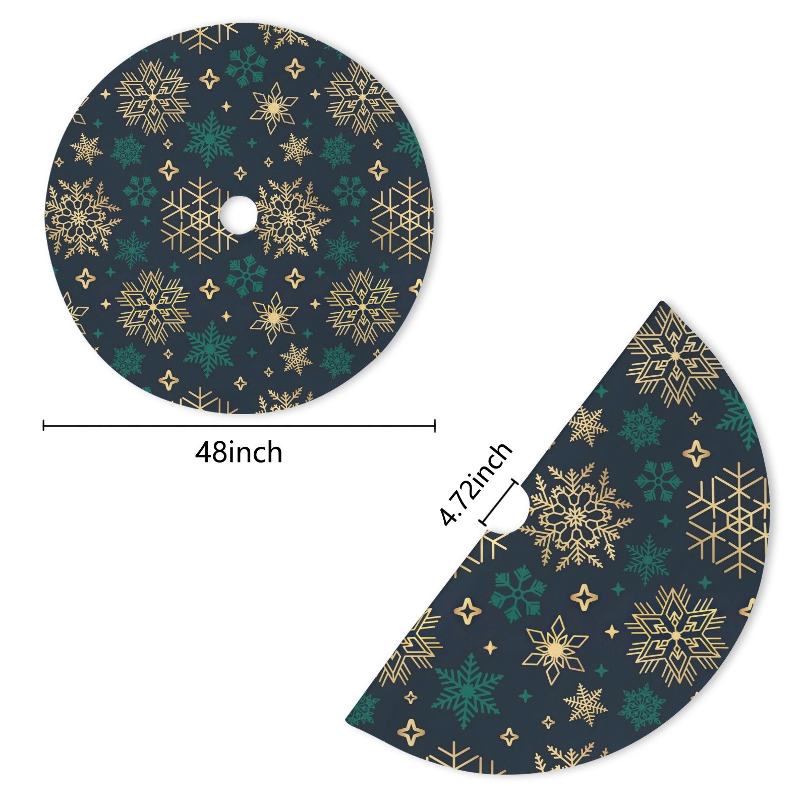 Holiday Christmas Tree Skirt | Gold Green | Traditional Rustic Round 48×48 Inch Home Decor Christmas Tree Skirts christmas tree decor 6 Holiday Christmas Tree Skirt | Gold Green | Traditional Rustic Round 48×48 Inch Home Decor Christmas Tree Skirts christmas tree decor 6