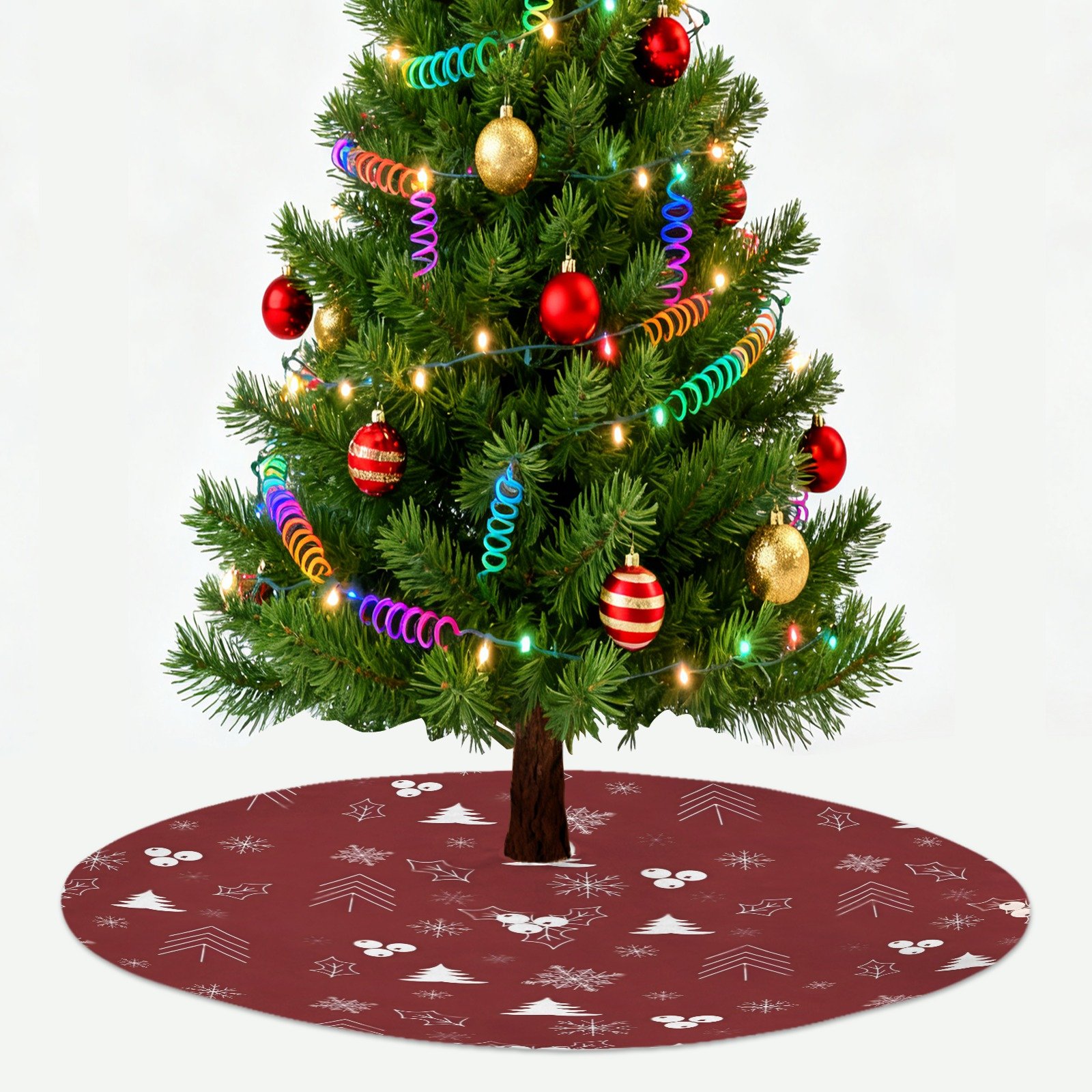 Holiday Christmas Tree Skirt | Red Forest | Traditional Rustic Round 48×48 Inch Home Decor Christmas Tree Skirts christmas tree decor 3 Holiday Christmas Tree Skirt | Red Forest | Traditional Rustic Round 48×48 Inch Home Decor Christmas Tree Skirts christmas tree decor 3