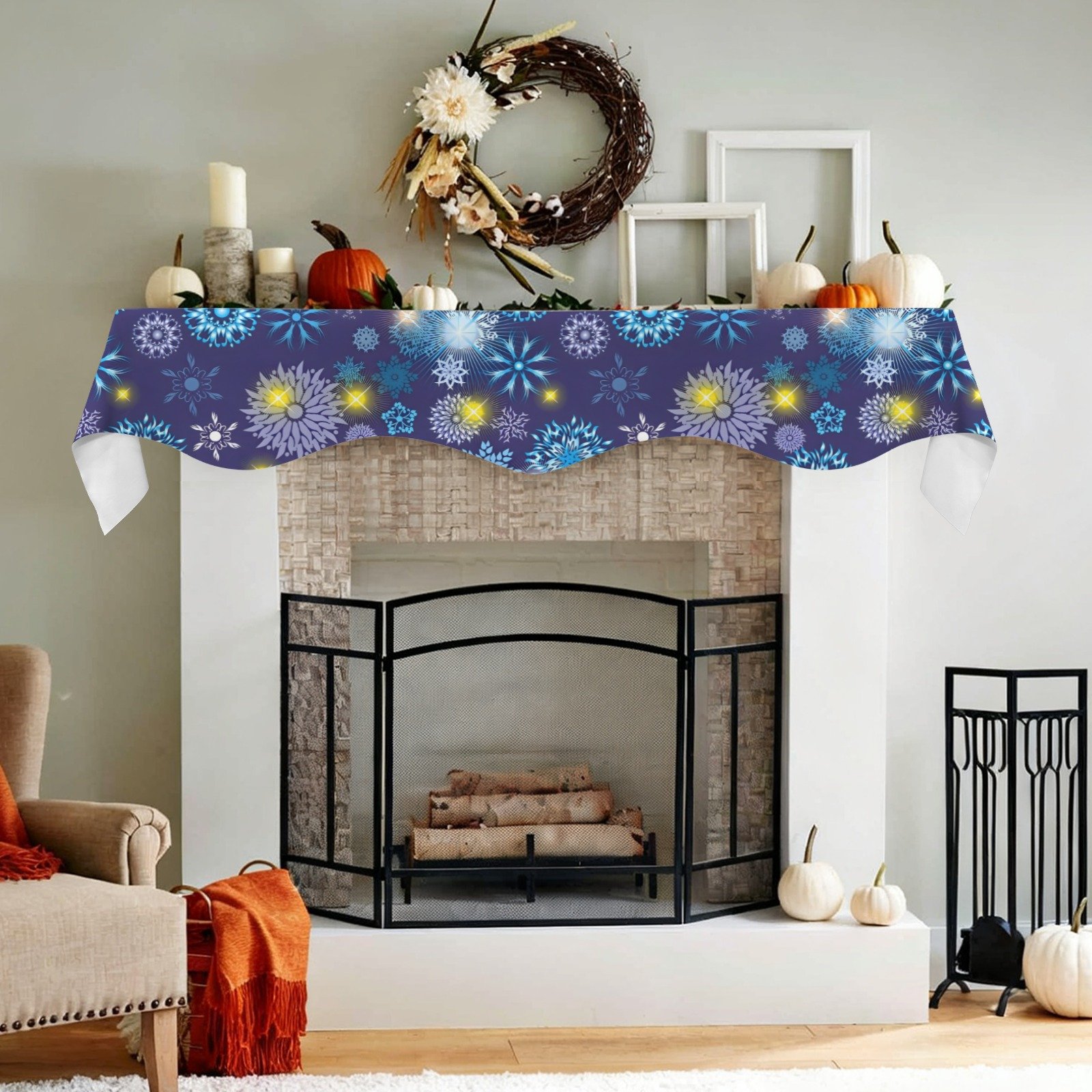 Christmas Holiday Fireplace Mantel Scarf | Neon | Mantle Runner Christmas Fireplace Mantel Scarf Christmas Fireplace Decoration Christmas Holiday Fireplace Mantel Scarf | Neon | Mantle Runner Christmas Fireplace Mantel Scarf Christmas Fireplace Decoration