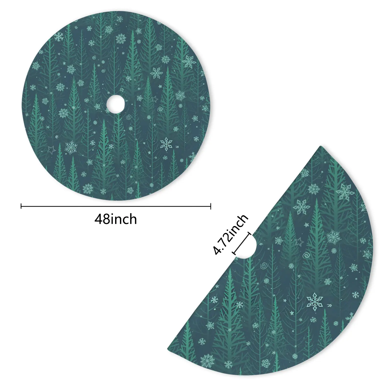 Holiday Christmas Tree Skirt | Green Firs | Traditional Rustic Round 48×48 Inch Home Decor Christmas Tree Skirts christmas tree decor 4