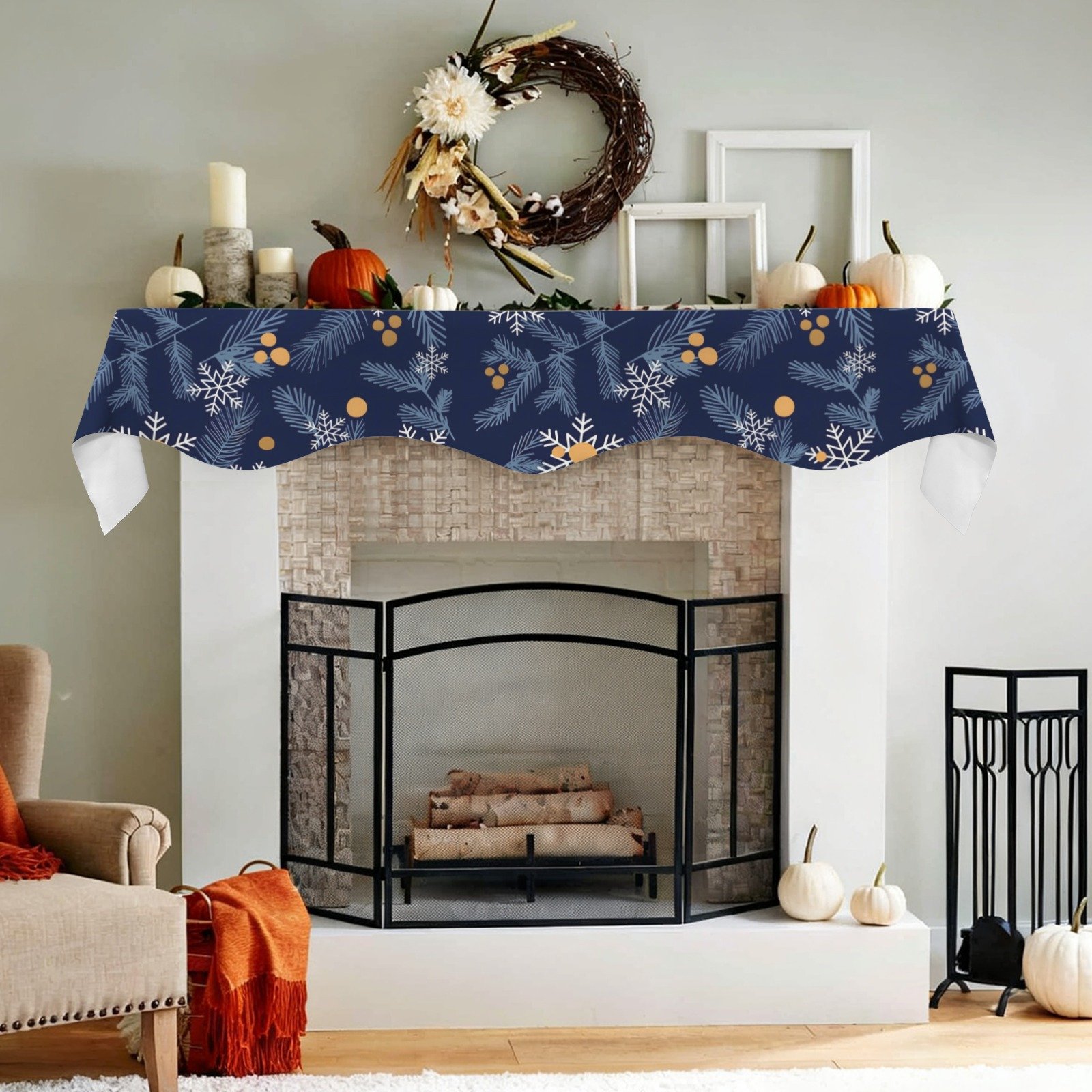 Christmas Holiday Fireplace Mantel Scarf | Gold Berries | Mantle Runner Christmas Fireplace Mantel Scarf Christmas Fireplace Decoration Christmas Holiday Fireplace Mantel Scarf | Gold Berries | Mantle Runner Christmas Fireplace Mantel Scarf Christmas Fireplace Decoration
