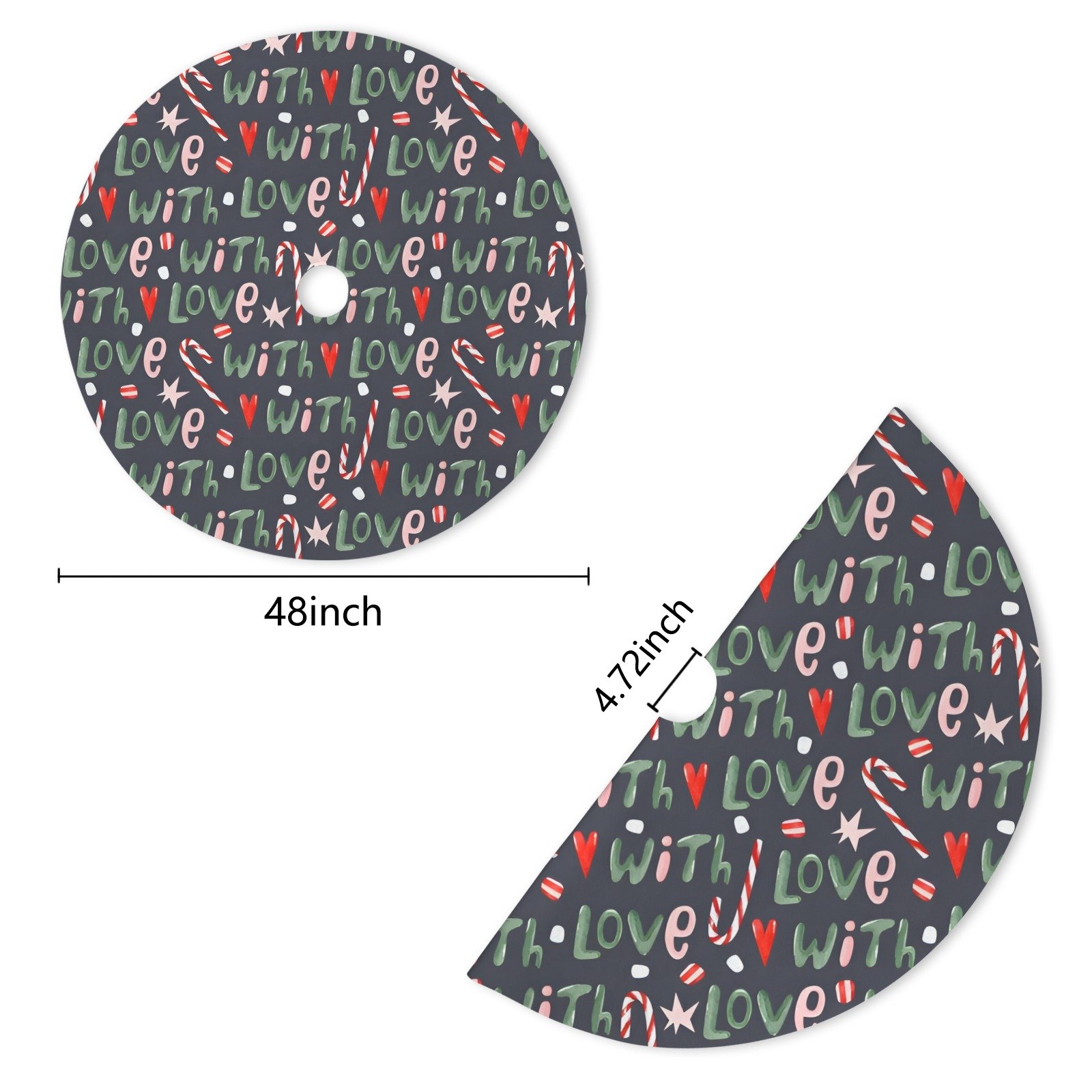 Holiday Christmas Tree Skirt | With Love | Traditional Rustic Round 48×48 Inch Home Decor Christmas Tree Skirts christmas tree decor 8 Holiday Christmas Tree Skirt | With Love | Traditional Rustic Round 48×48 Inch Home Decor Christmas Tree Skirts christmas tree decor 8
