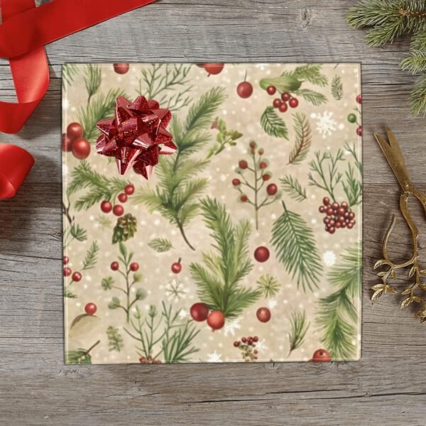 Christmas Wrapping Paper | Premium Holiday Gift Wrap | Cranberry 58″ x 23″ (1–5 Rolls) Wrapping Paper Christmas Gift Wrap