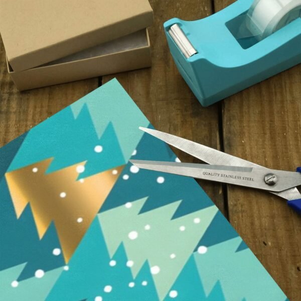 Christmas Wrapping Paper | Premium Holiday Gift Wrap | Teal Trees 58″ x 23″ (1–5 Rolls) Wrapping Paper Christmas Gift Wrap 3