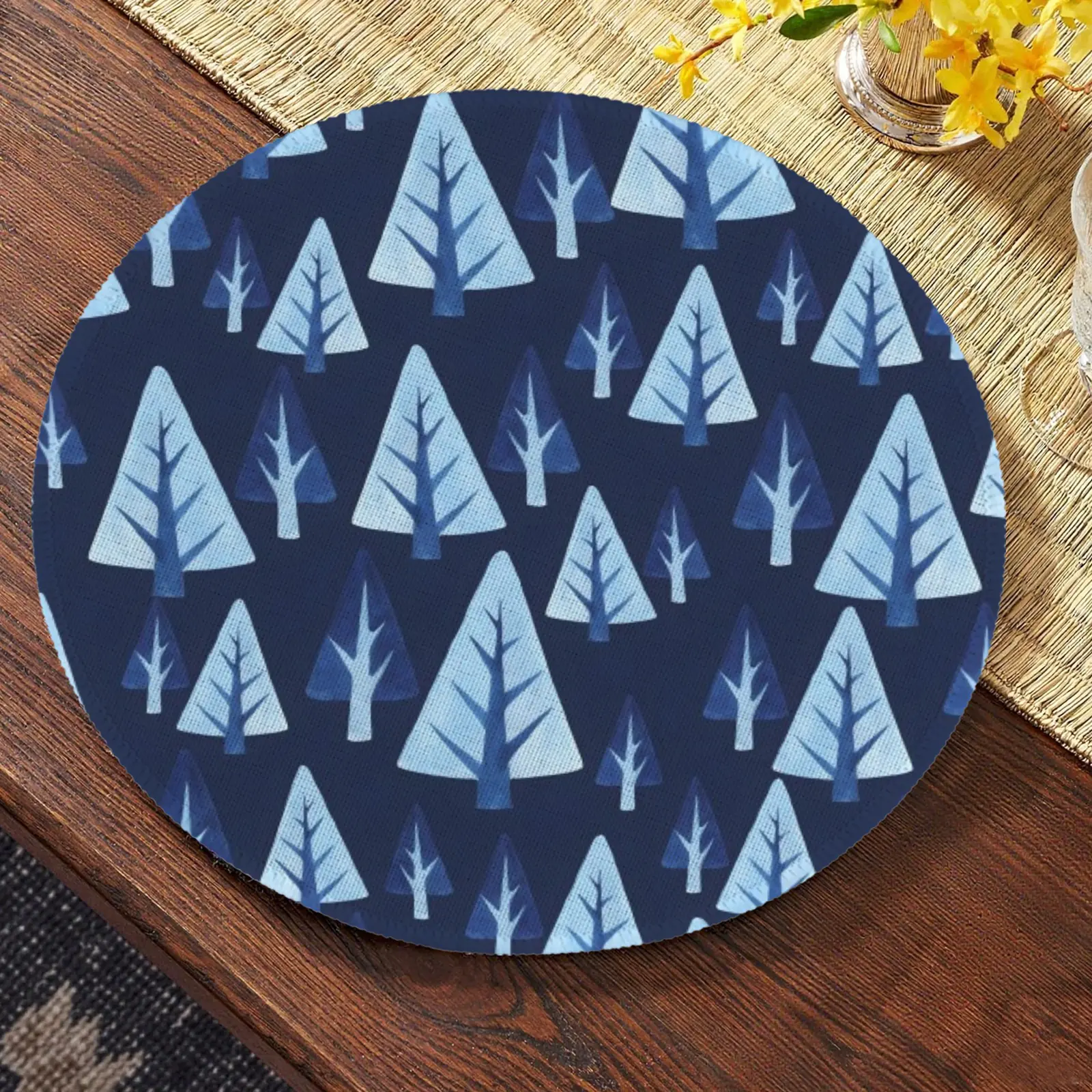 Christmas Placemats | Ice Forest | Holiday Dinner Table Decor | 4 Pack Christmas Placemats christmas dining decor 3
