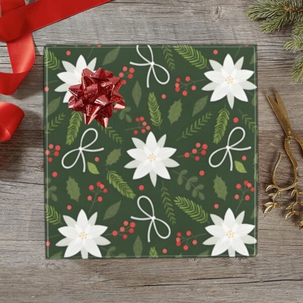Christmas Wrapping Paper | Premium Holiday Gift Wrap | Floral Snow 58″ x 23″ (1–5 Rolls) Wrapping Paper Christmas Gift Wrap